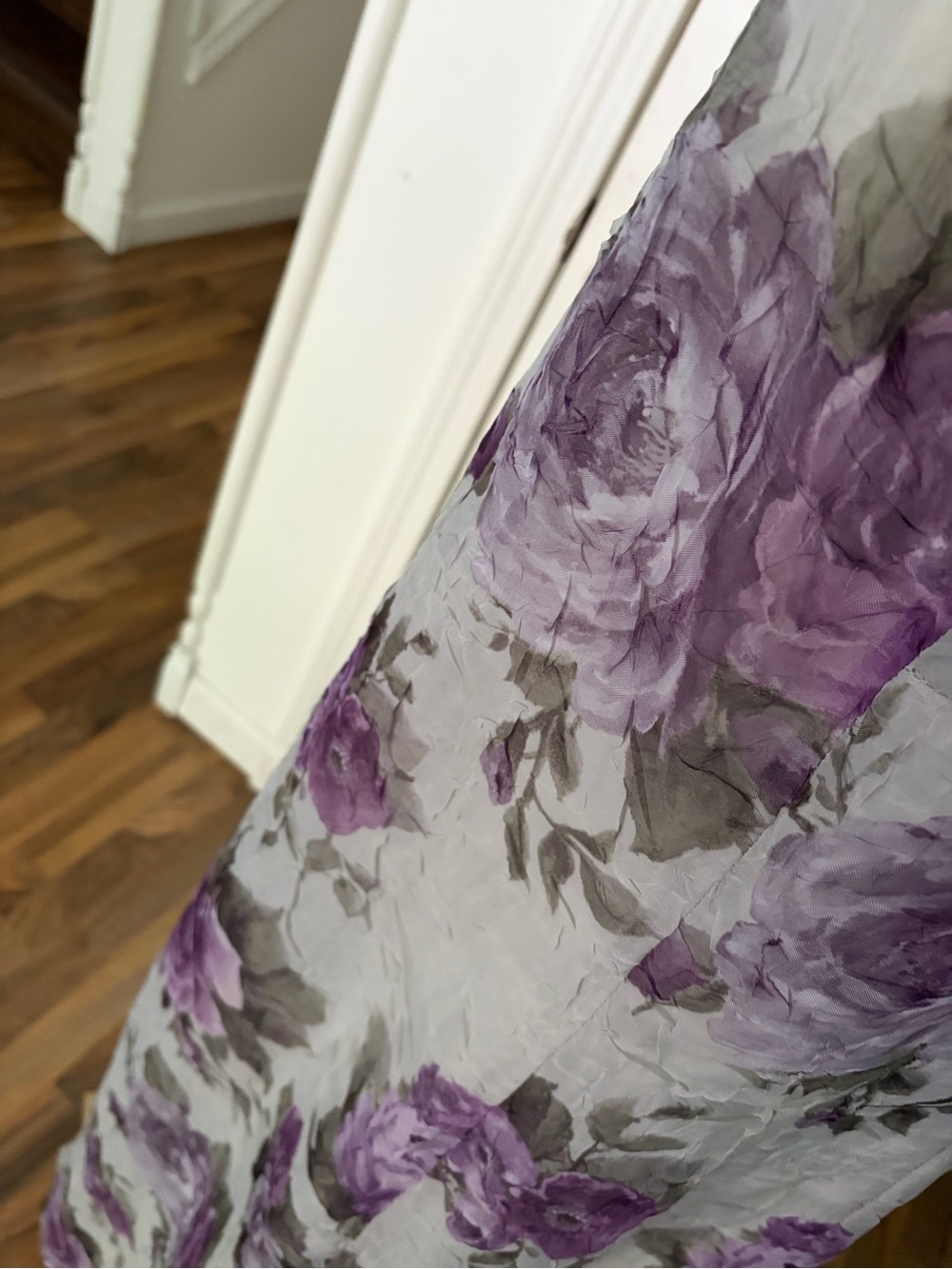 Vintage 90s Floral Overlay Long Dress Purple Roses Cottagecore Women’s XL - Picture 6 of 12